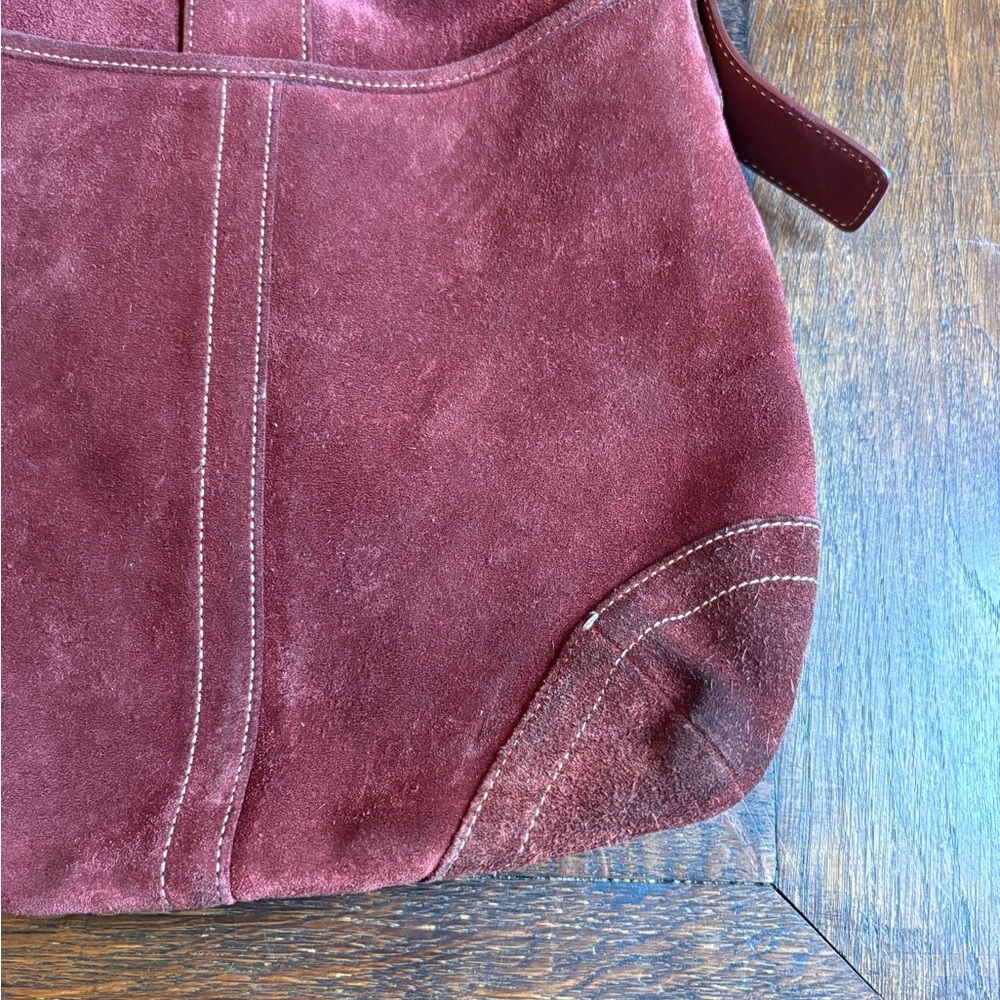 Vintage 2003 COACH Soho Suede Crossbody Bag – Burgundy/Maroon Y2K Rare - Picture 12 of 15